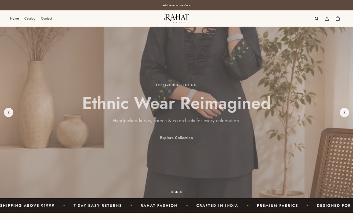 Custom Shopify Theme for an Ethnic Wear Label
